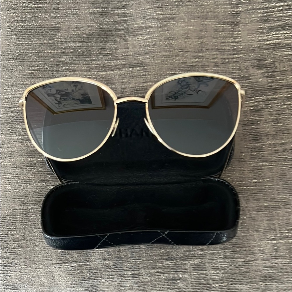 Chanel Black Quilted Glasses Case